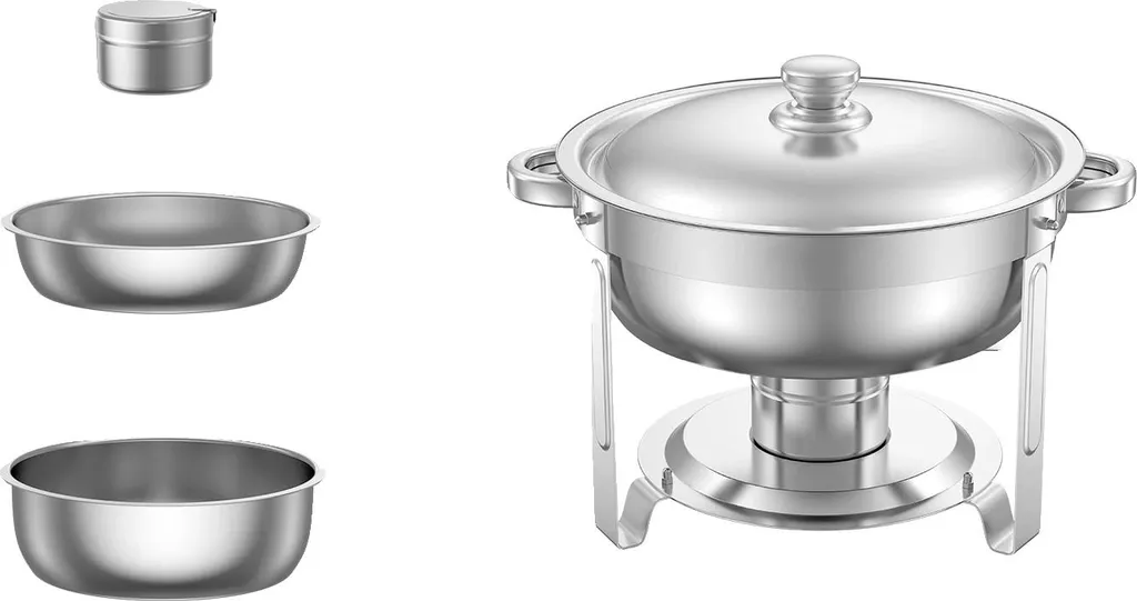 Chafing Dish en acier inoxydable - Lot de 2 chauffe-plats design élégant