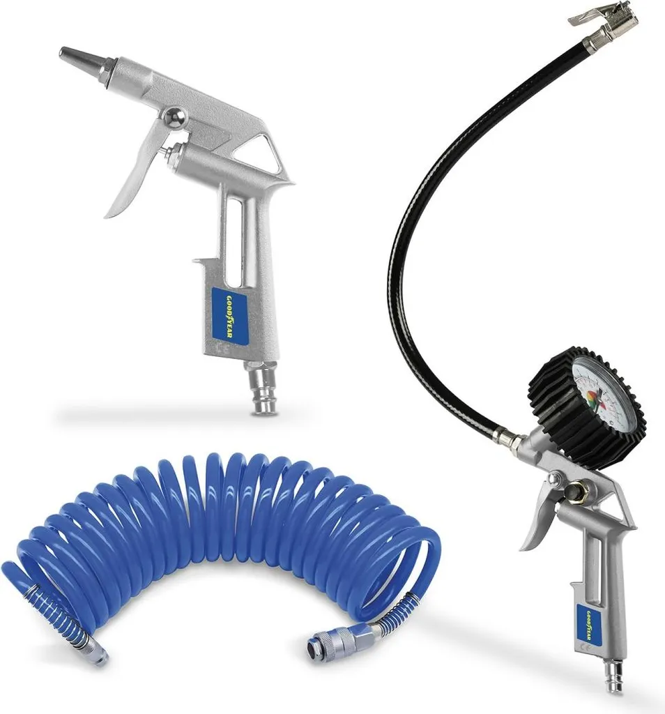 Kit pneumatique Goodyear 8 bar avec soufflette et pistolet de gonflage