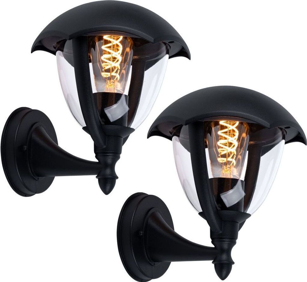 2er Set Wandleuchte, Aluminium, schwarz, H 23,8 cm