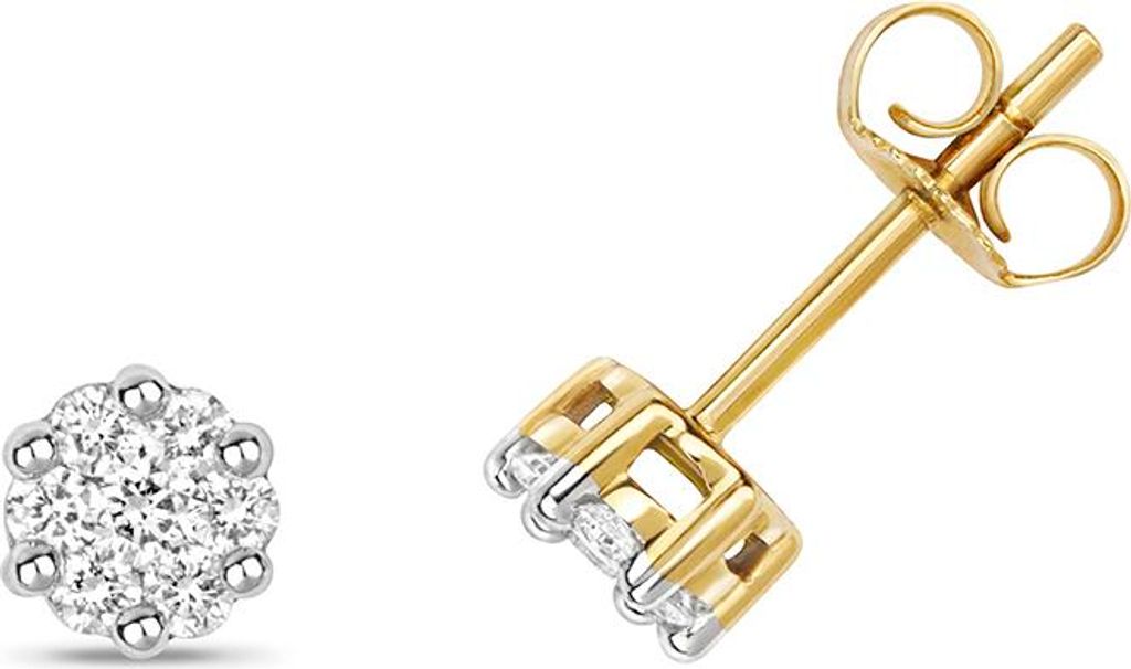 9 Karat (375) Gold Damen - Diamant Paar Ohrstecker Brillant-Schliff 0.32 Karat GH - SI2; TRS313619KY
