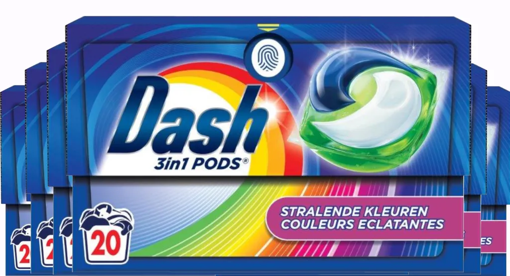 Dash Capsules de Lessive Tout-en-Un Couleurs Éclatantes - 120 Lavages
