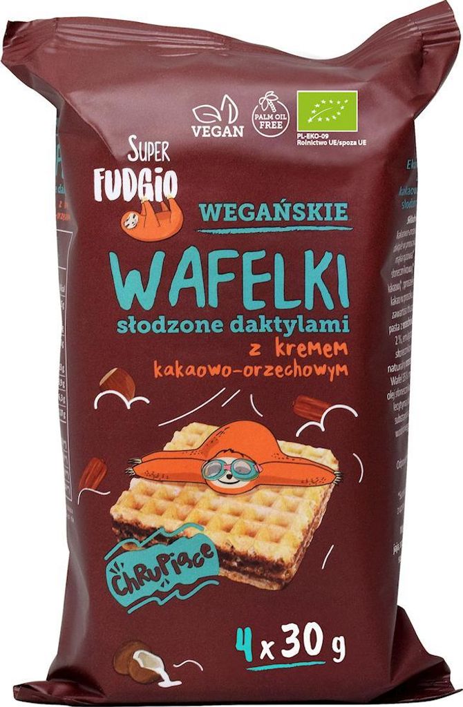 WAFELN MIT KAKAO-NUSS-CREME, MIT -DATTELN GESÜSST (4 Stück) 120 g – ME GUSTO (SUPER FUDGIO)