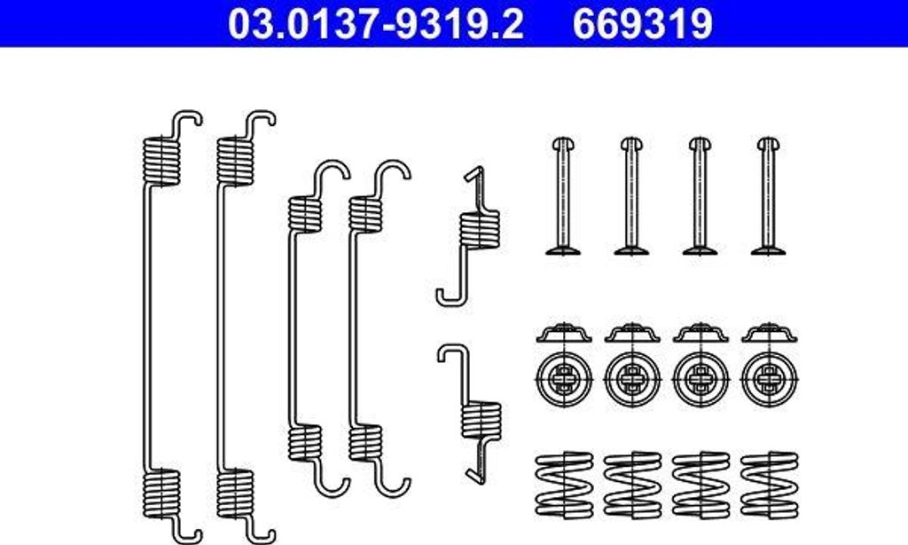 ATE 03.0137-9319.2 Zubehörsatz, Bremsbacken OE kompatibel mit Sedici