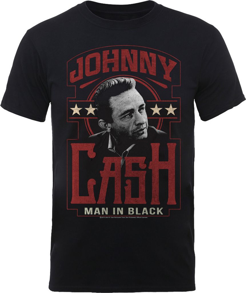 Johnny Cash T-Shirt Man In Black Band Merchandise