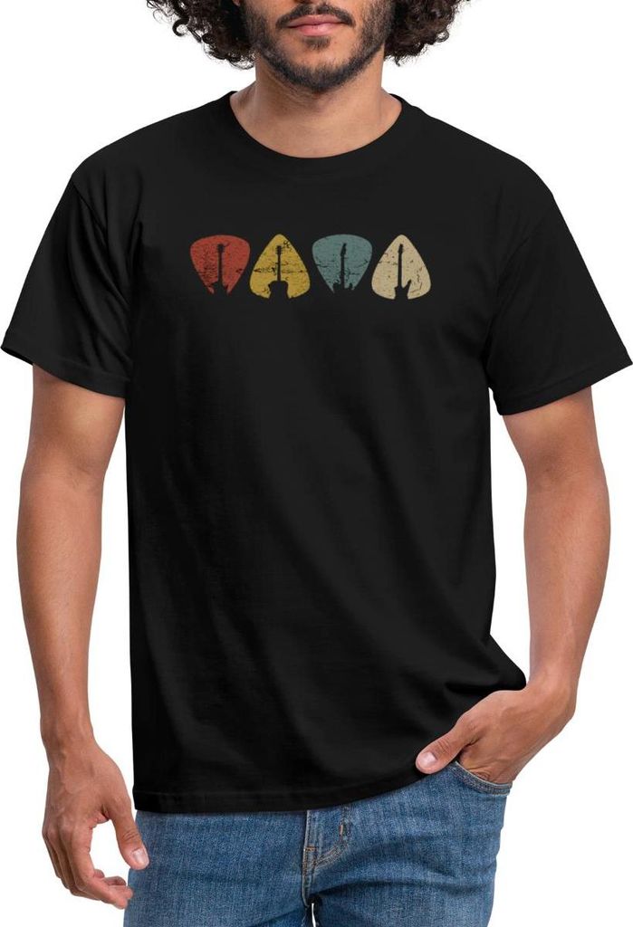 Spreadshirt Gitarre Geschenk Plektrum Männer T-Shirt, 4XL, Schwarz