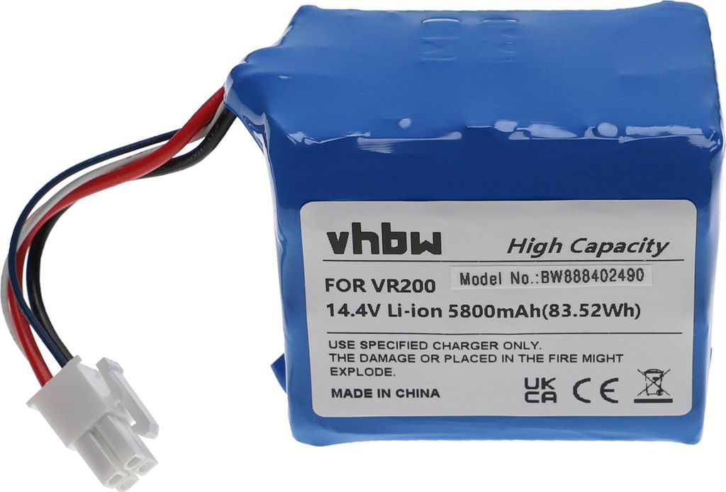 vhbw Akku kompatibel mit Vorwerk Kobold VR200 Staubsauger (5800 mAh, 14,4 V, Li-Ion)