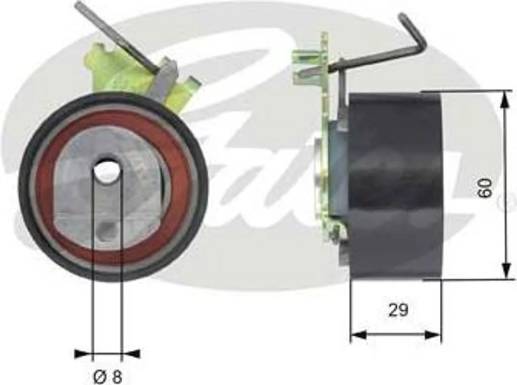 Kit entretien distribution : Rouleau tendeur GATES pour Citroën et Peugeot