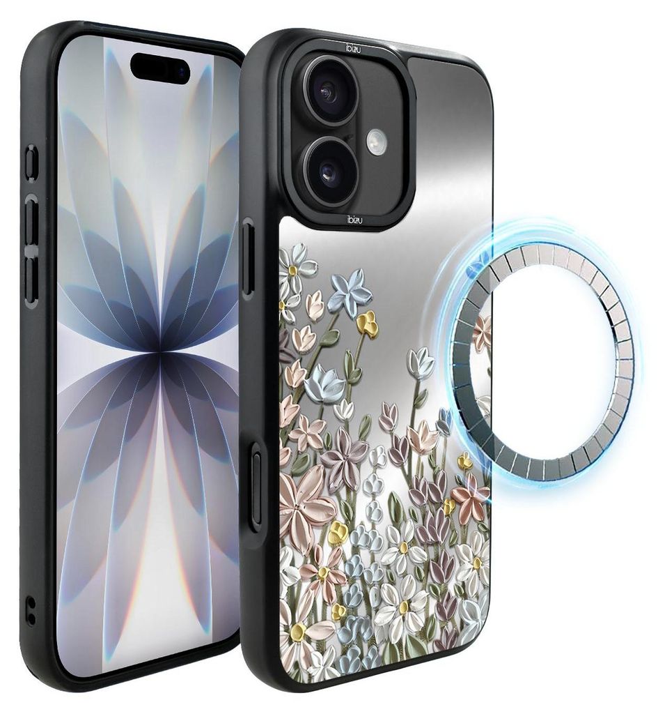 Schutzhülle für das iPhone 17, MagSafe-kompatibel, mattschwarze Seiten, Wiese, Blumen