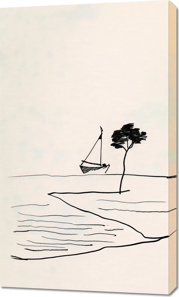 Tableau 60 x 100 cm Calme côtier - Décoration Murale Paysage de Mer