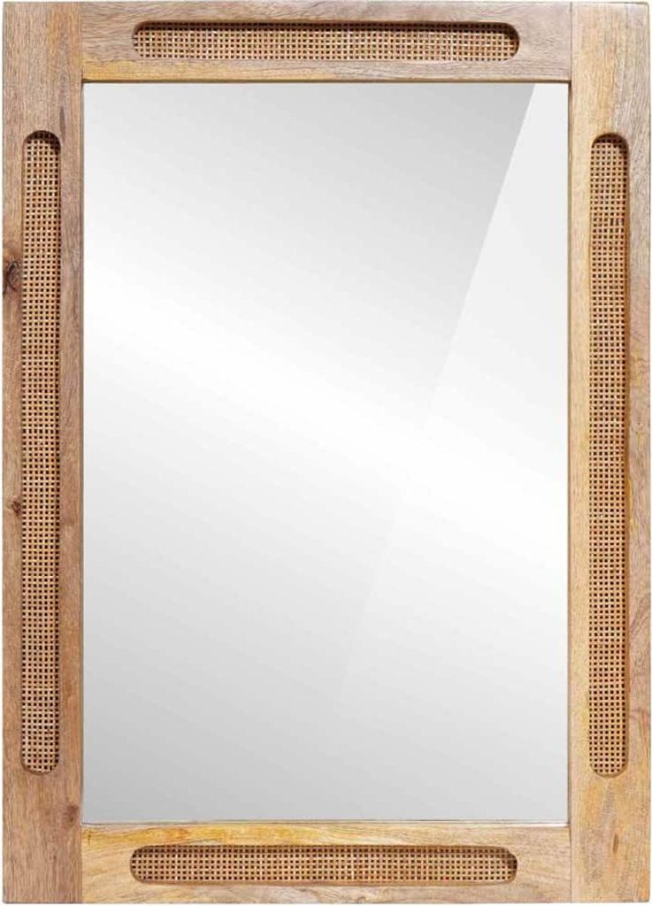 vidaXL Badezimmer Spiegel Braun 50 x 2,5 x 70 cm Massivholz Mango
