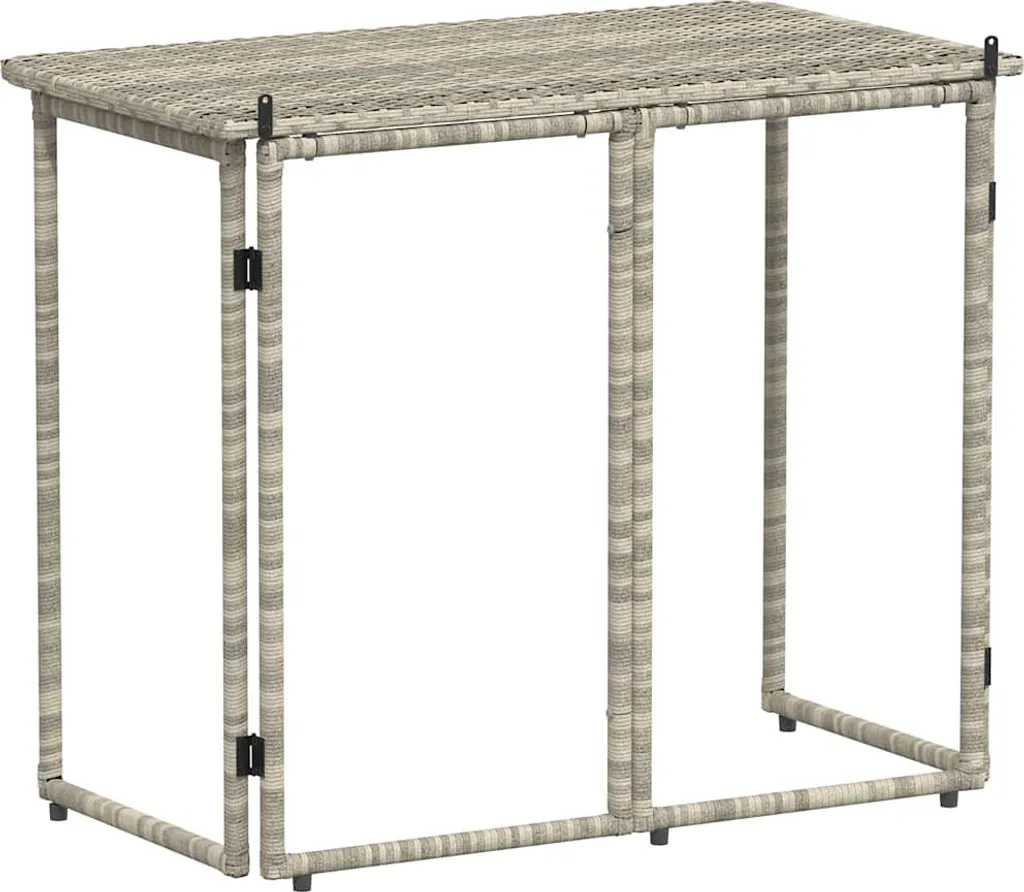 SYFAX™ Tavolo Giardino Pieghevole Grigio Chiaro 90x51x75 cm Polyrattan - 5