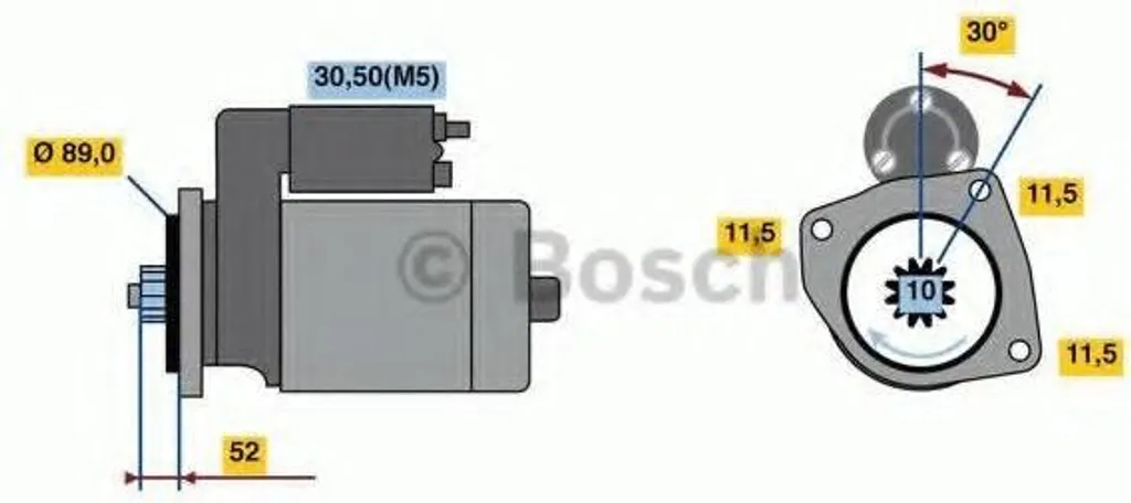 Démarreur 24V 4,5kW Bosch 0986022940 robuste pour IVECO CROSSWAY bus
