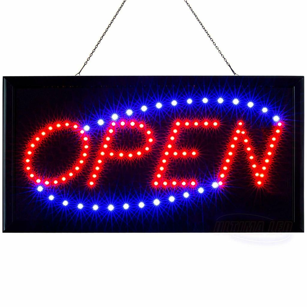 LED Open Geöffnet Schild Leuchtschild Pizza Tattoo Nachtclubs Display Werbung DE 