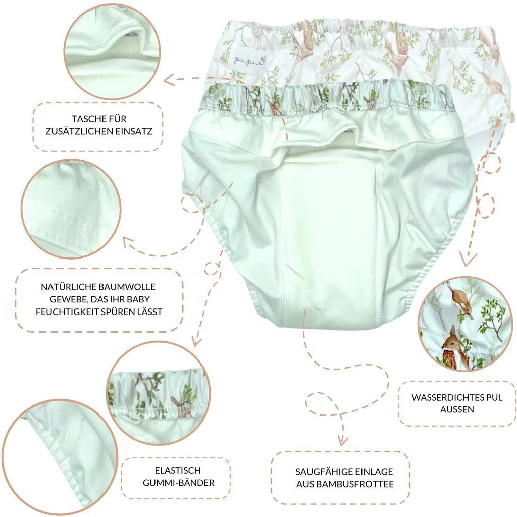 Slip Apprendimento Pupus XL+ Coolmax e Cotone - 8 Pezzi con Inserti - 2