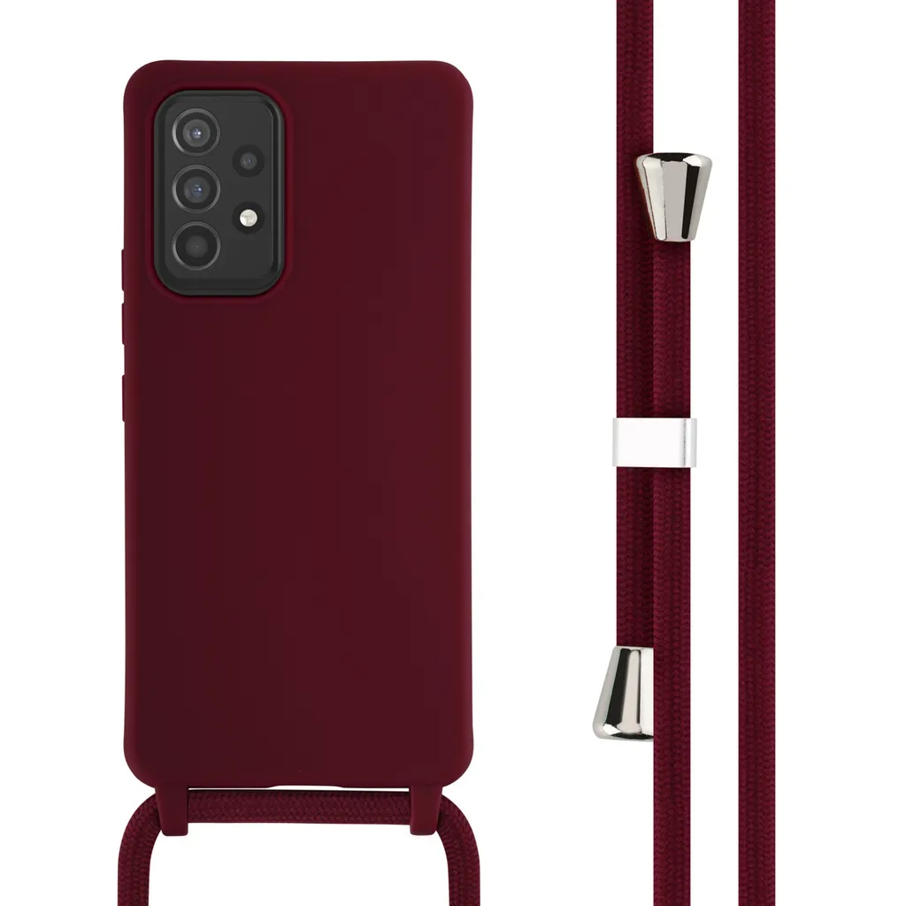 Cover Samsung Galaxy A53 imoshion Silicone con Laccetto Rosso Scuro