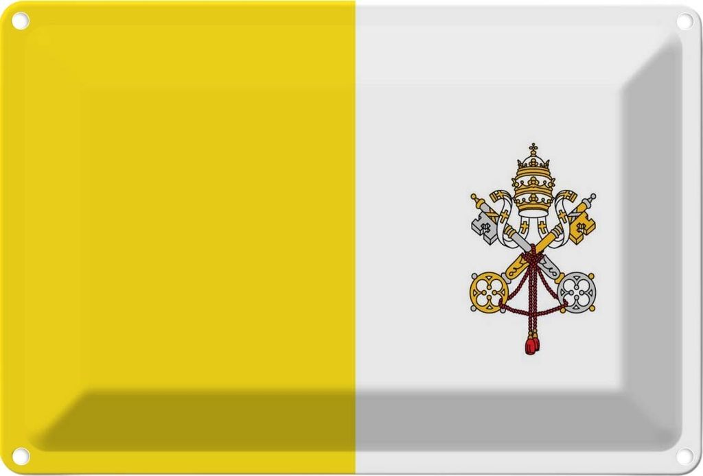 vianmo Blechschild 20x30 cm Vatikanstadt Vatican City Flagge Fahne Wappen