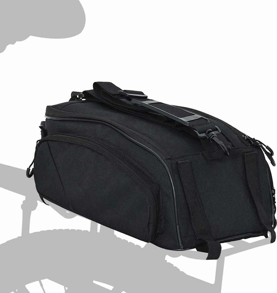 vidaXL Torba rowerowa czarna 38 x 21 x 16 cm poliester Zdjęcie produktu 