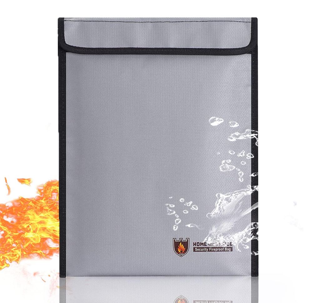 Feuerfeste Dokumententasche (1093 °C), wasserdicht, sichere Aufbewahrungstasche mit Reißverschluss für A4-Dokumente, Akten, Bargeld und Tablet, ...