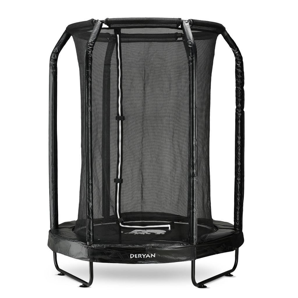 Deryan Kinder Trampoline 140cm - Met Veiligheidsnet - Zwart Productafbeelding 