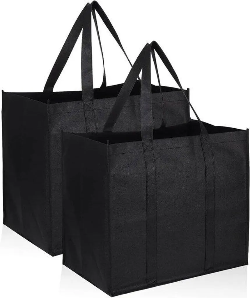 Sac à provisions pliable noir pour le marché et les courses d'appoint