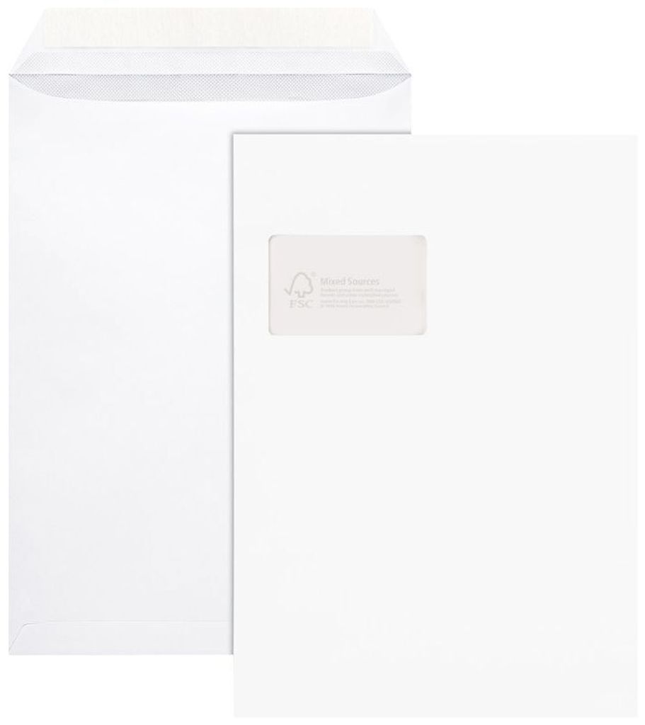A white envelope and a white paper are shown side by side against a white background.