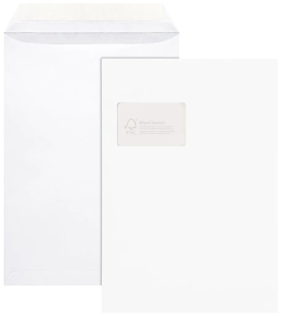 Enveloppes C4 Anti-Pliage 100g avec Fermeture Facile et Fenêtre