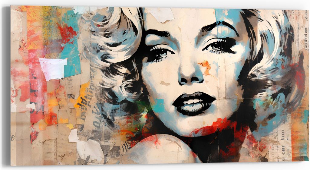 DEQORI Glasbild Echtglas 60x30 cm 'Vintage-Star Fusion' Wandbild Bild modern Deko