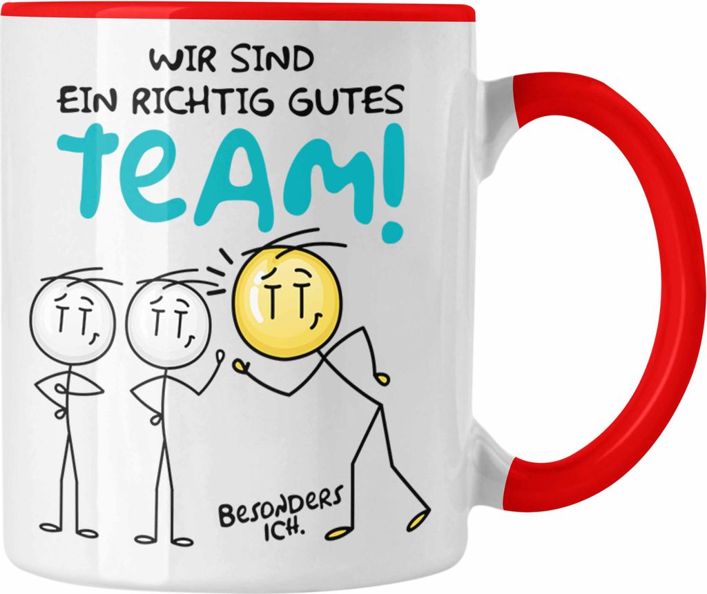 Trendation - Tasse für Bestes Team Geschenk Kaffeetasse Geschenkidee Dankeschön Danke (Rot)