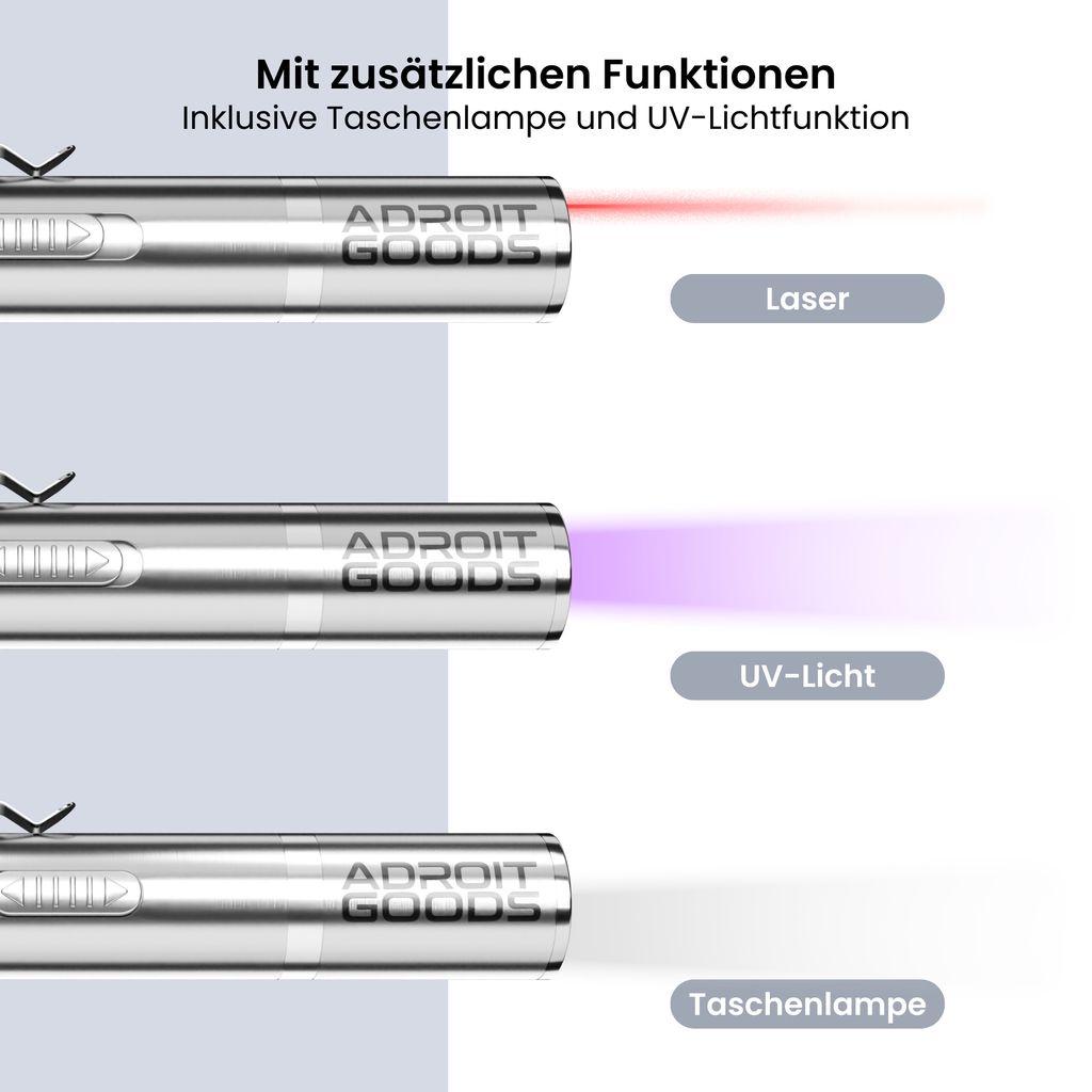 AdroitGoods Katzen-Laser-Stift - USB wiederaufladbar - mit Produktbild 2