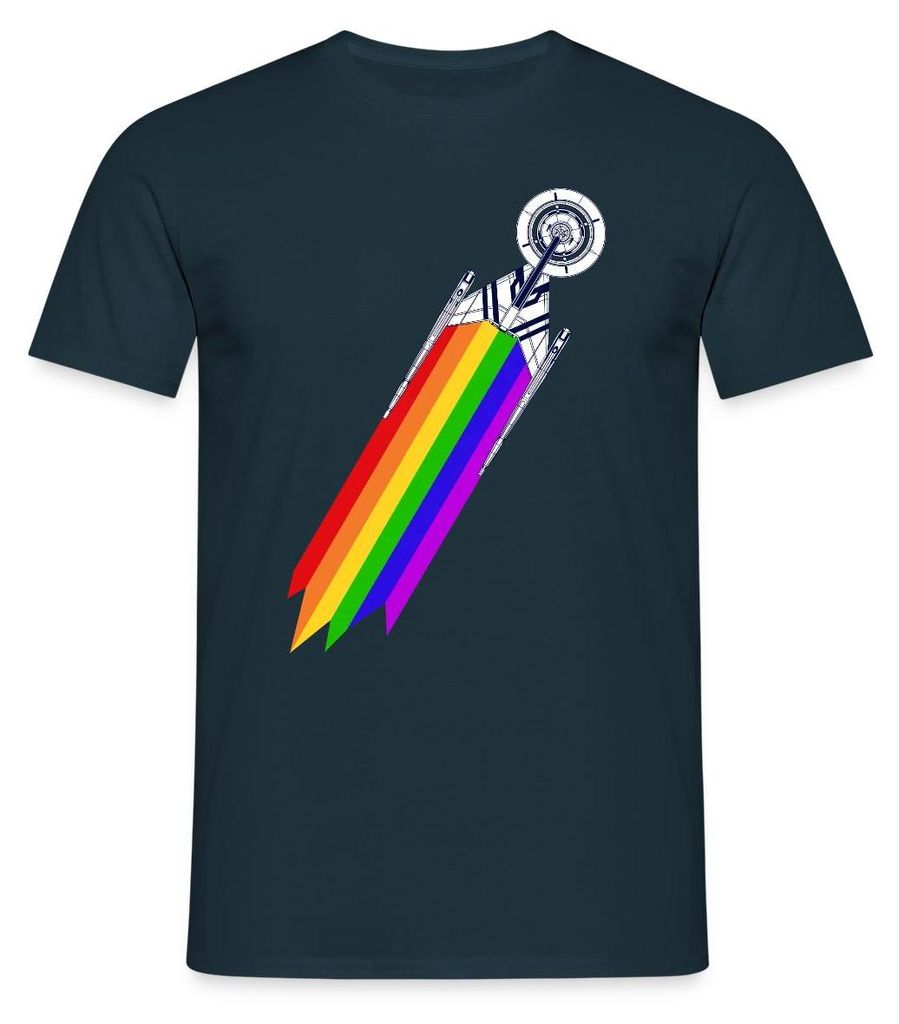 Spreadshirt Star Trek Discovery Gay Pride Flug Männer T-Shirt, 4XL, Navy