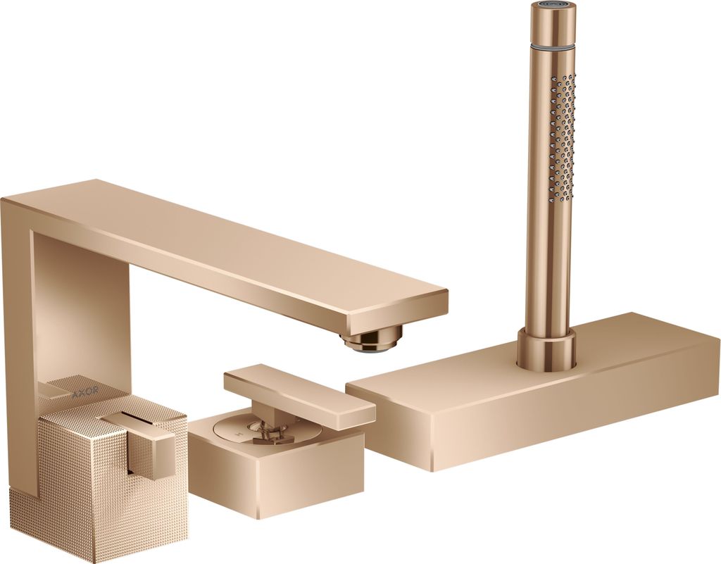 hansgrohe AXOR Edge 3-Loch Einhebel-Wannenrandmischer, Diamantschliff, 46431300