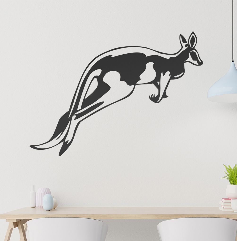 Känguru Wandtattoo in 6 Größen - Wandaufkleber Wall Sticker - Dekoration, Küche, Wohnzimmer, Schlafzimmer, Badezimmer