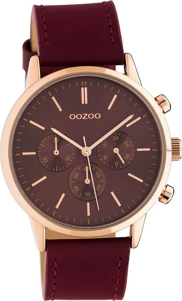 Montre Femme Oozoo C10599 Cuir Rouge : Confortable et Facile à Lire Quartz