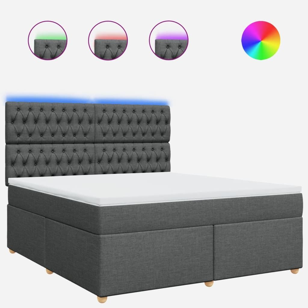 "2026 Aktion"Boxspringbett Modernes/Doppelbett - Polsterbett Erwachsene/r /Kind - mit Matratze Dunkelgrau 180x200cm Stoff - Klassische Betten NeuM...