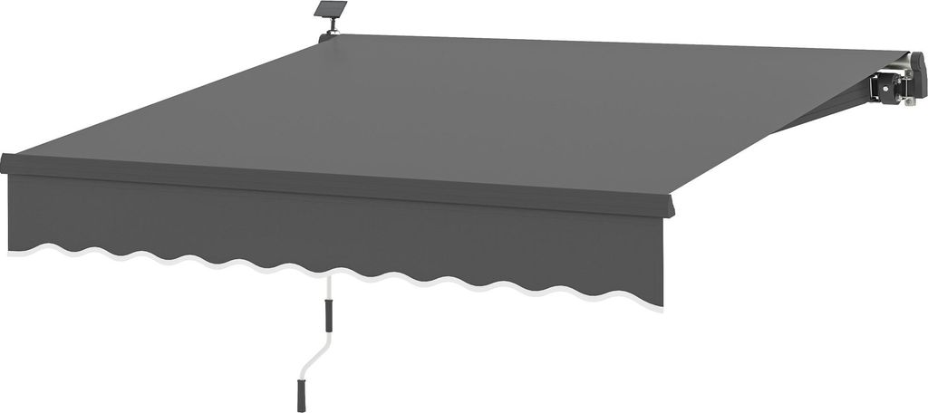 Klemmmarkise mit Handkurbel Solar-Lichte Gelenkarmmarkise Markise Sonnenschutz UV 50+ 300 cm breit Grau