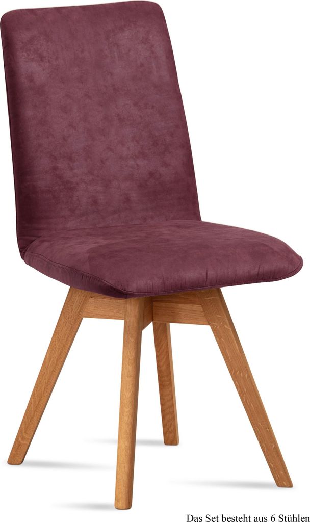 Esszimmerstuhl drehbar (6er-Set) Donni 47x92x60 Eiche geölt/Marsala