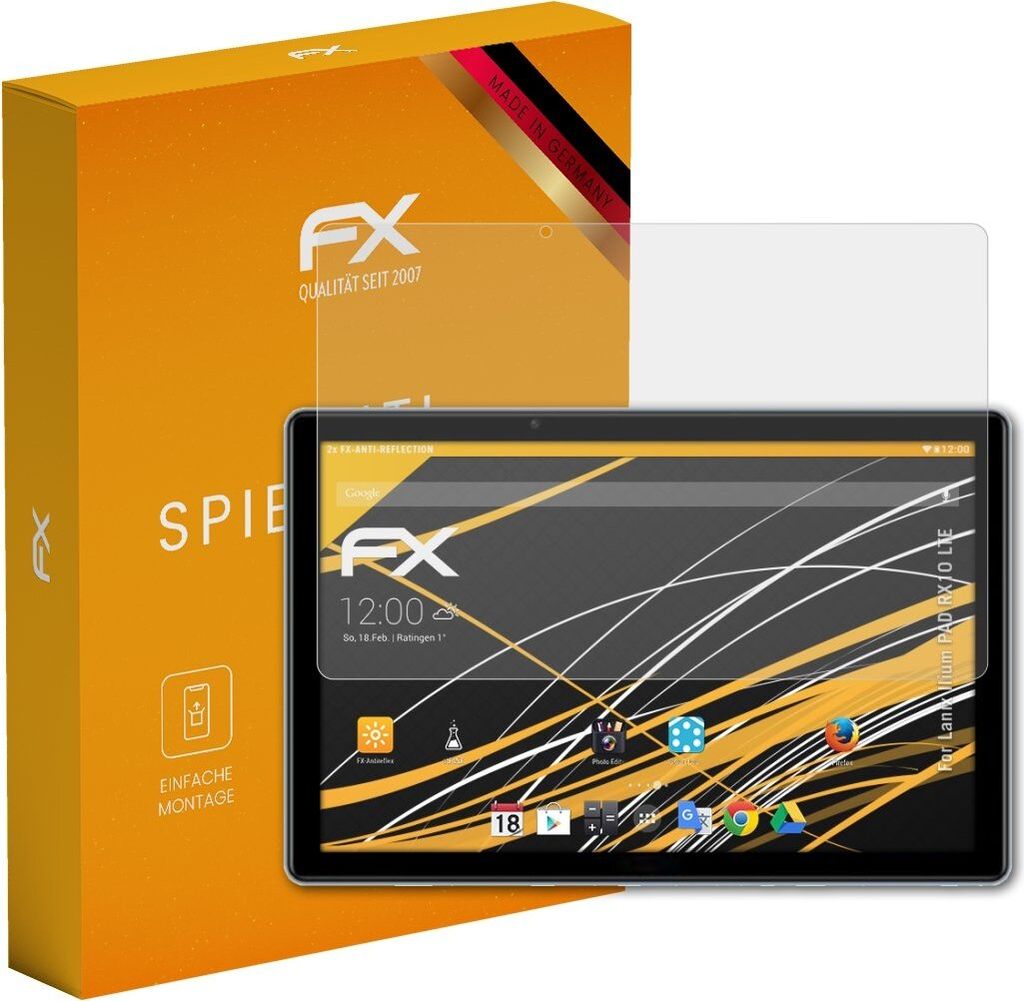 atFoliX FX-Antireflex 2x Schutzfolie kompatibel mit Lanix Ilium PAD RX10 LTE Displayfolie
