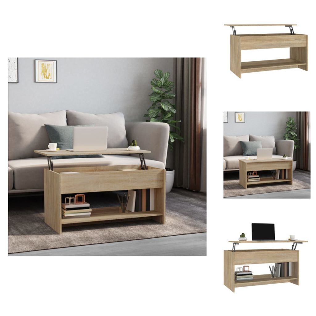 vidaXL Couchtisch Sonoma-Eiche 102x50x52,5 cm Holzwerkstoff - Couchtische