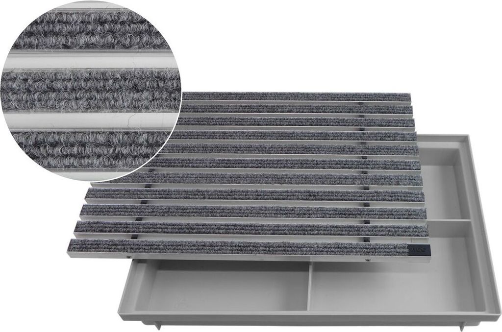 ACO Eingangsmatte Vario + Bodenwanne 75mm Kunststoff, Rips Produktbild 