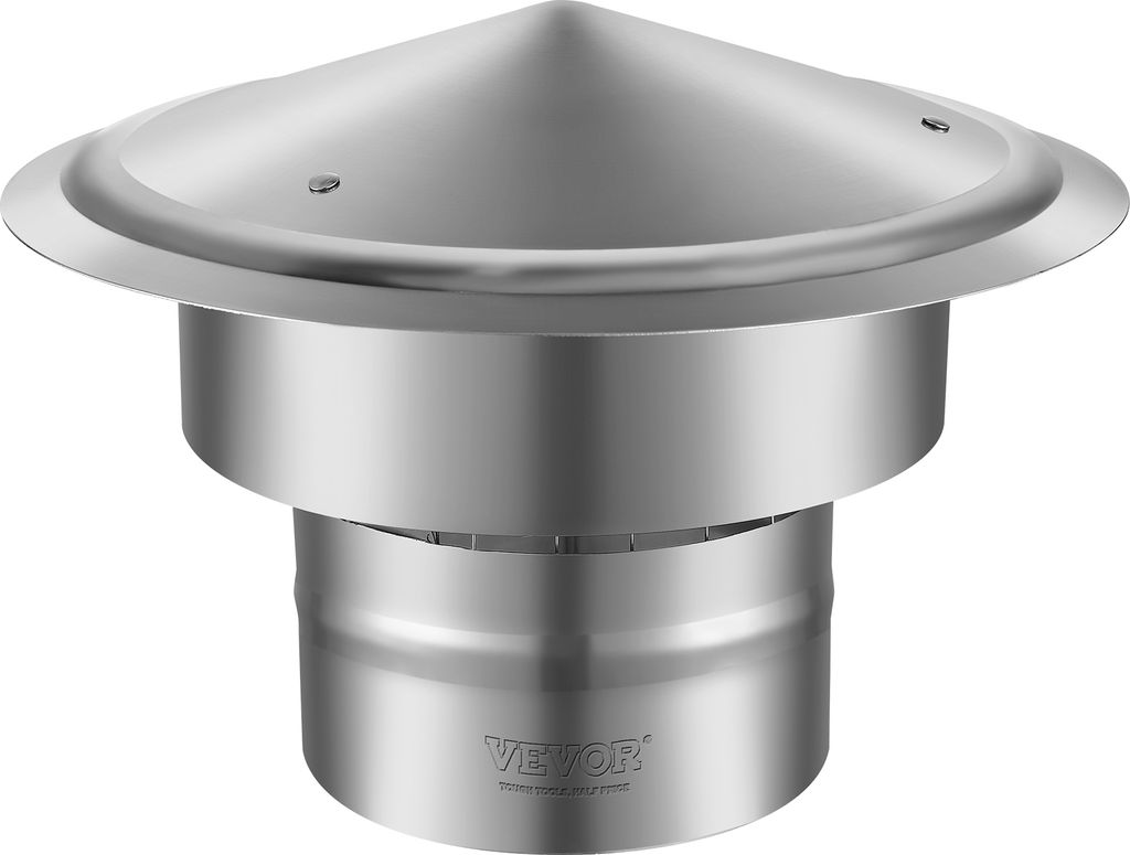 VEVOR Schornsteinabdeckung Edelstahl 304 Kaminhaube 300x300x220mm Kaminabdeckung Regenhaube Schornsteinhaube Φ150 mm Plattendurchmesser Kaminhut k...