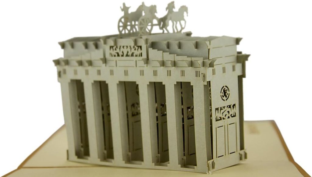Diese Klappkarten 3 D Karte mit Umschlag Brandenburger Tor Grußkarte Grüße Reise Gutschein Einladung Berlin zum Beschriften für jeden Anlass