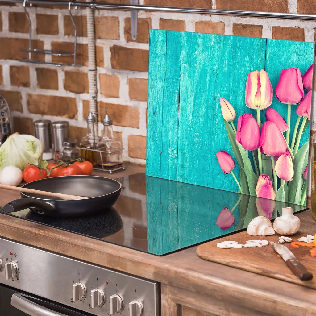 TMK | Piastra di copertura per fornelli, 60 x 52 mm, in vetro, per fornelli elettrici, a induzione, paraspruzzi, tagliere decorativo da caffè