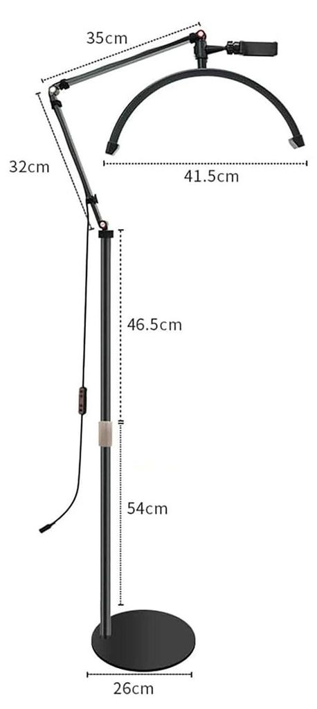 Lampe LED en forme de croissant pour extensions de cils - Image du produit 