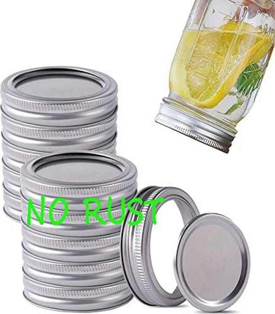 Deckel und Ringe für Einmachgläser, normale Öffnung, geeignet für Kugel- oder Kerrgläser, Deckel und Bänder mit kleiner Öffnung, rostfrei, v...