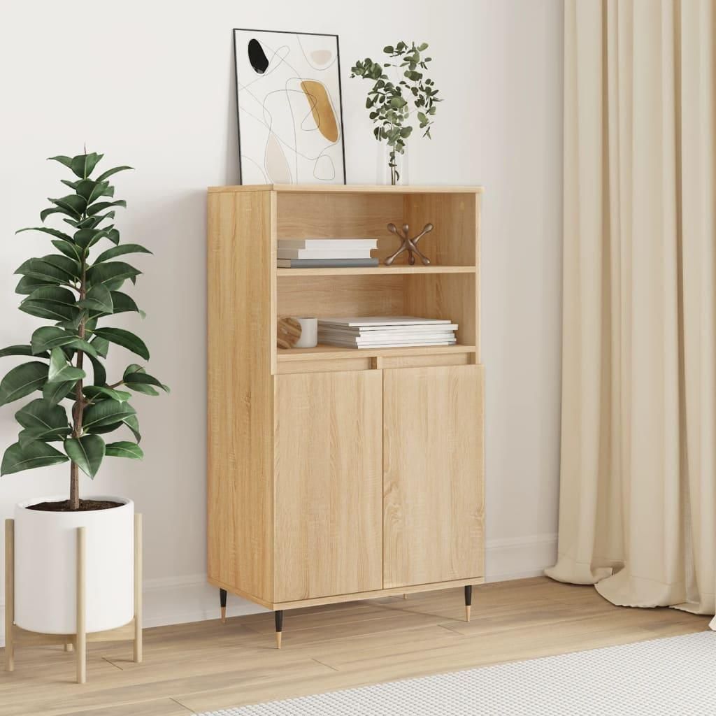 vidaXL Highboard Sonoma Oak 60x36x110 cm výrobek ze dřeva Obrázek produktu 