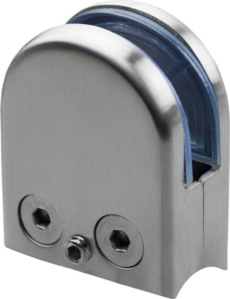 Edelstahl GLASHALTER 45x55mm 8mm 8,38mm 8,76mm 10mm 12mm Klemmhalter Glasklemme 10-12mm Rohr Ø42,4mm