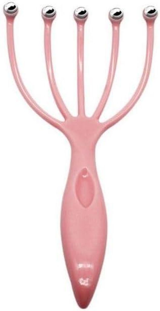 Kopfball-Massagegerät, Kopfhaut-Rakenschaber, Kopf-Nacken-Anti-Stress, verbesserte Blutzirkulation, Massage (pink)