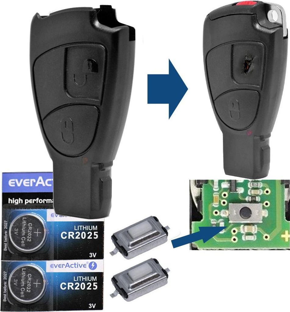 Auto Schlüssel Smartkey Funk Fernbedienung Sender 2 Tasten Produktbild 