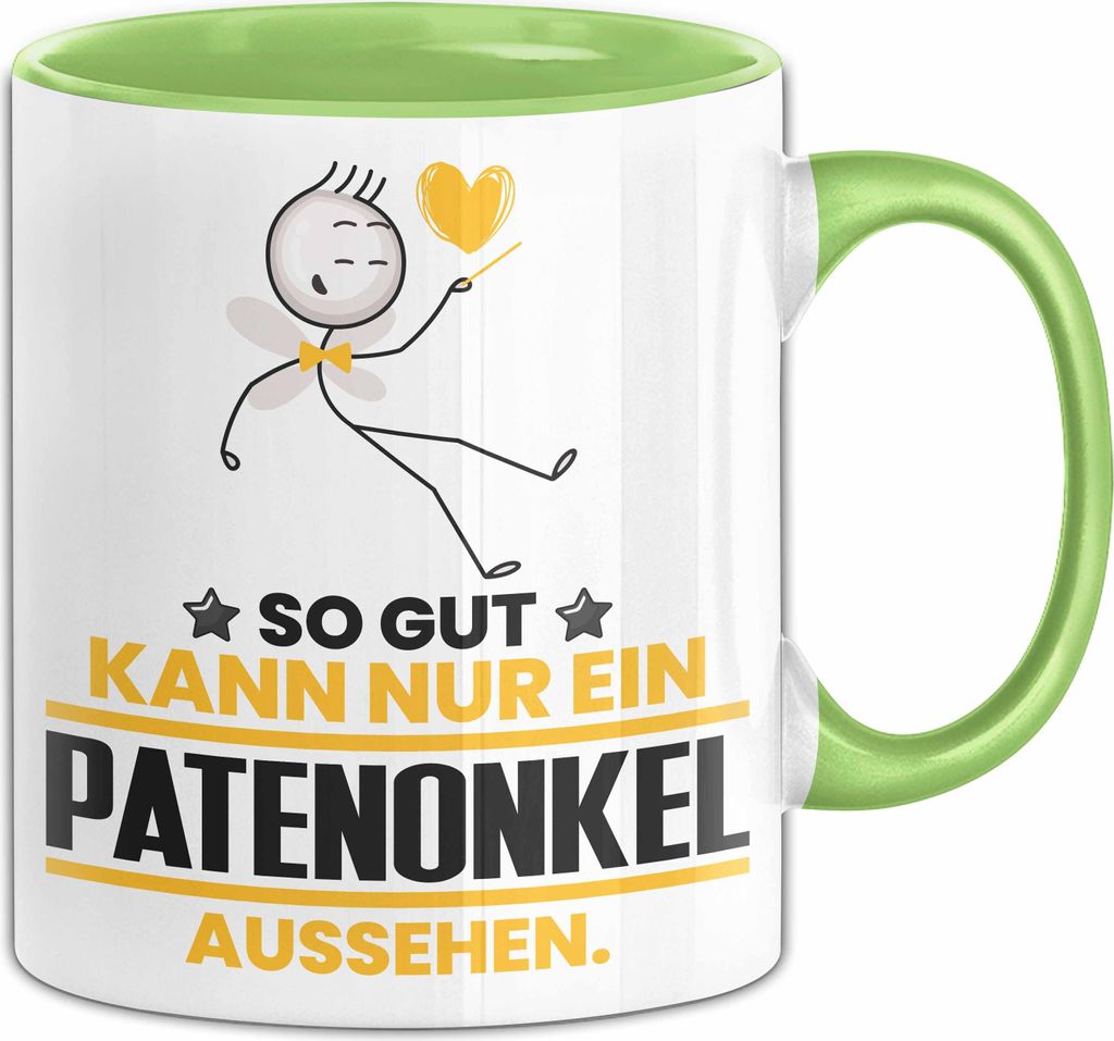Patenonkel Geschenk Tasse So Gut Kann Nur Ein Patenonkel Aussehen Geschenkidee Kaffee-Becher (Grün)