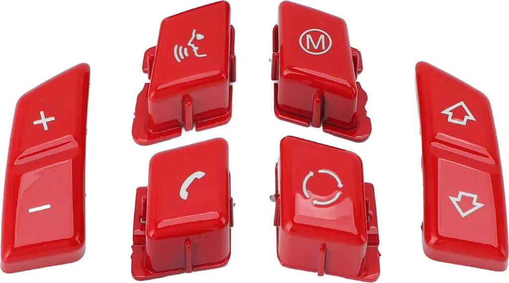 Set 6 Pulsanti Volante Rosso Sport BMW E90 E92 E93 M3 E81 E87